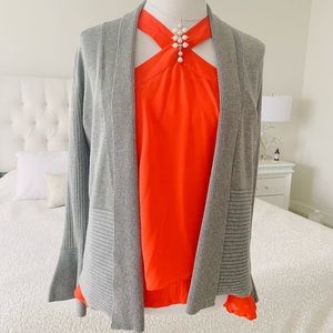 Pointelle Gray Cardigan size Small
